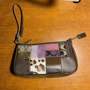 Handbag, Coach Eva Holiday Patchwork Clutch Bag